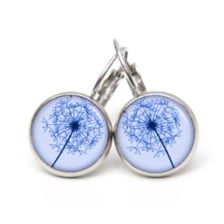 Ohrstecker, Ohrhänger, Clipse & Druckknopf – Motiv Große Pusteblume in Blau – Schmuck aus Edelstahl Ohrstecker, Ohrhänger, Clipse & Druckknopf – Motiv Große Pusteblume in Blau – Schmuck aus Edelstahl