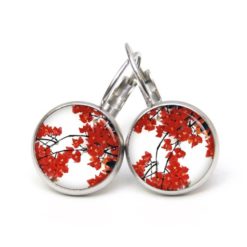Druckknopf Ohrstecker Ohrhänger Clipse wunderschöne rote Blumen Druckknopf Ohrstecker Ohrhänger Clipse wunderschöne rote Blumen