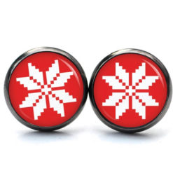 Weihnchtliche Ohrstecker Ohrhänger Clipse Druckknopf rot weißer Weihnachtsstern Weihnchtliche Ohrstecker Ohrhänger Clipse Druckknopf rot weißer Weihnachtsstern