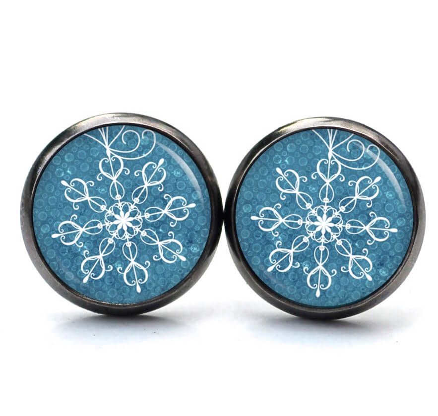 Weihnchtliche Ohrstecker Ohrhänger Clipse Druckknopf Weihnachtsstern in blau Weihnchtliche Ohrstecker Ohrhänger Clipse Druckknopf Weihnachtsstern in blau