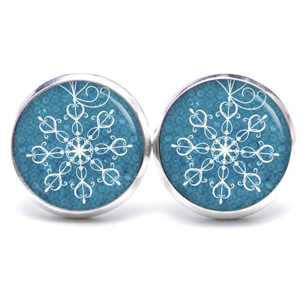 Weihnchtliche Ohrstecker Ohrhänger Clipse Druckknopf Weihnachtsstern in blau Weihnchtliche Ohrstecker Ohrhänger Clipse Druckknopf Weihnachtsstern in blau