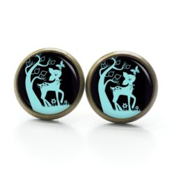Druckknopf Ohrstecker Ohrhänger Clipse Rehkitz Reh Bambi Schwarz Türkis Druckknopf Ohrstecker Ohrhänger Clipse Rehkitz Reh Bambi Schwarz Türkis
