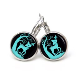 Druckknopf Ohrstecker Ohrhänger Clipse Rehkitz Reh Bambi Schwarz Türkis Druckknopf Ohrstecker Ohrhänger Clipse Rehkitz Reh Bambi Schwarz Türkis