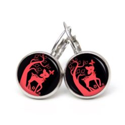 Druckknopf Ohrstecker Ohrhänger Clipse Rehkitz Reh Schwarz Rot Druckknopf Ohrstecker Ohrhänger Clipse Rehkitz Reh Schwarz Rot