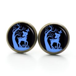 Druckknopf Ohrstecker Ohrhänger Clipse Rehkitz Reh Schwarz Blau Druckknopf Ohrstecker Ohrhänger Clipse Rehkitz Reh Schwarz Blau