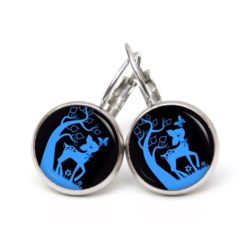 Druckknopf Ohrstecker Ohrhänger Clipse Rehkitz Reh Schwarz Blau Druckknopf Ohrstecker Ohrhänger Clipse Rehkitz Reh Schwarz Blau