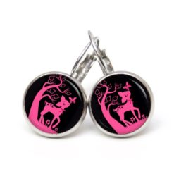 Druckknopf Ohrstecker Ohrhänger Clipse Rehkitz Reh Schwarz Pink Druckknopf Ohrstecker Ohrhänger Clipse Rehkitz Reh Schwarz Pink