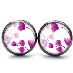Druckknopf Ohrstecker Ohrhänger Clipse wunderschöne rosa Tulpen Druckknopf Ohrstecker Ohrhänger Clipse wunderschöne rosa Tulpen