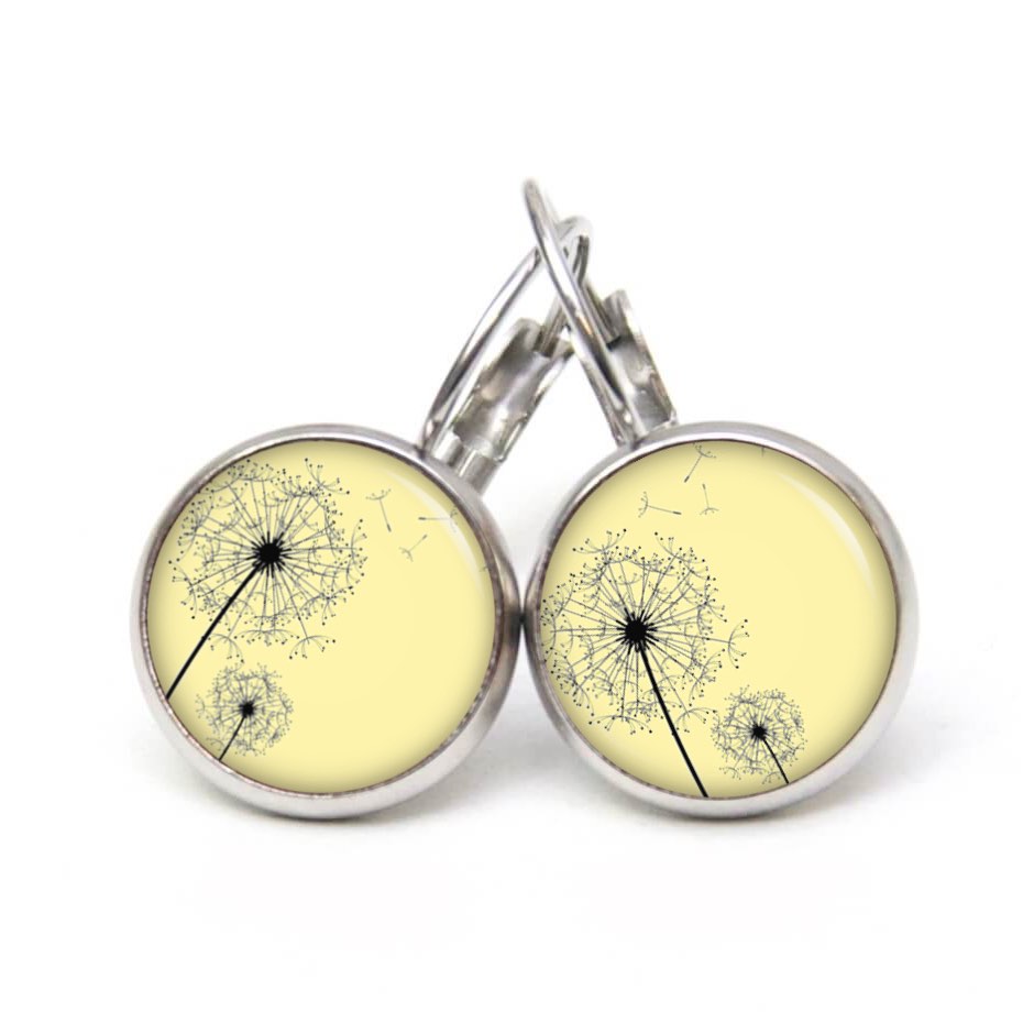 Ohrstecker, Ohrhänger, Clipse & Druckknopf – Motiv Große Pusteblume Gelb – Schmuck aus Edelstahl Ohrstecker, Ohrhänger, Clipse & Druckknopf – Motiv Große Pusteblume Gelb – Schmuck aus Edelstahl