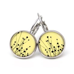 Ohrstecker, Ohrhänger, Clipse & Druckknopf – Motiv abstrakte Blüten Gelb Schwarz – Schmuck aus Edelstahl Ohrstecker, Ohrhänger, Clipse & Druckknopf - Motiv abstrakte Blüten Gelb Schwarz - Schmuck aus Edelstahl