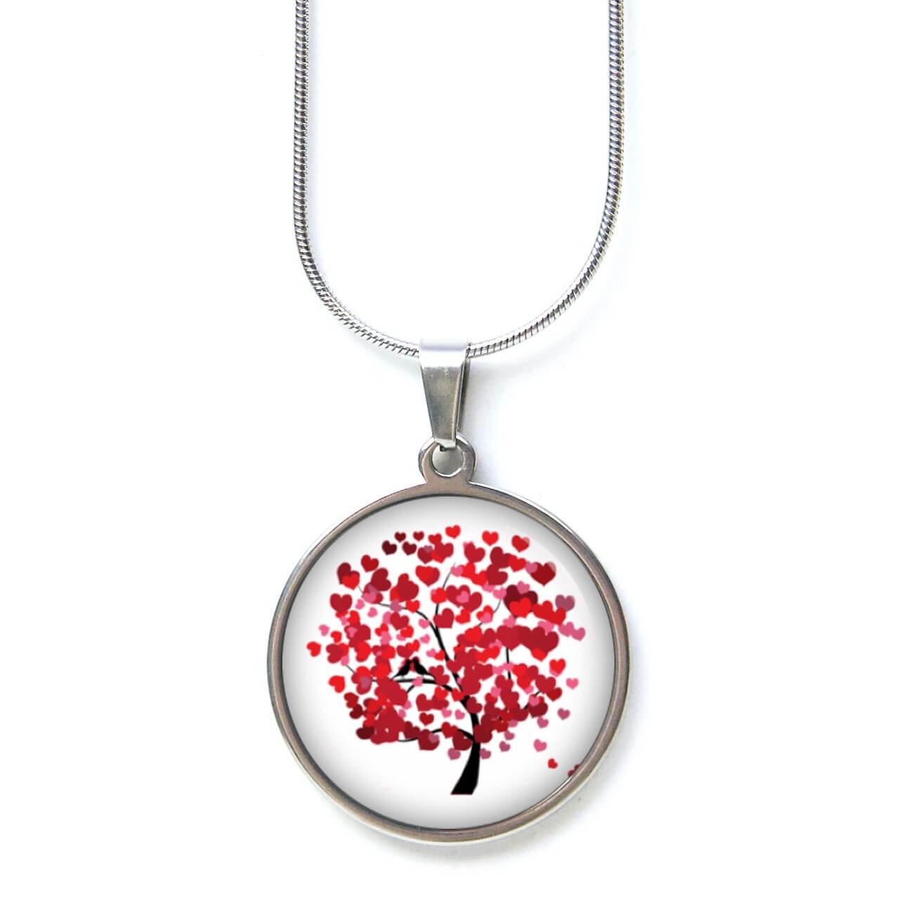 Edelstahl Kette Herzchenbaum – Baum mit Herzen – Valentinstag Edelstahl Kette Herzchenbaum - Baum mit Herzen - Valentinstag