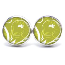 Ohrstecker, Ohrhänger, Clipse & Druckknopf – Motiv Dschungel olive grün – Schmuck aus Edelstahl