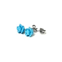 Kleine Rosen Ohrstecker Karibik Blau – Handmade Edelstahl | Blumenohrringe von Just Trisha | Kleine Auflage Geschenkidee Kleine Rosen Ohrstecker Karibik Blau – Handmade Edelstahl | Blumenohrringe von Just Trisha | Kleine Auflage Geschenkidee