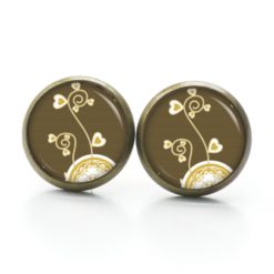 Ohrstecker, Ohrhänger, Clipse & Druckknopf – Motiv endlose Liebe Braun Beige – Schmuck aus Edelstahl Ohrstecker, Ohrhänger, Clipse & Druckknopf – Motiv endlose Liebe Braun Beige – Schmuck aus Edelstahl