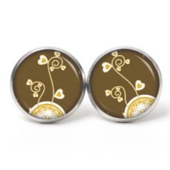 Ohrstecker, Ohrhänger, Clipse & Druckknopf – Motiv endlose Liebe Braun Beige – Schmuck aus Edelstahl