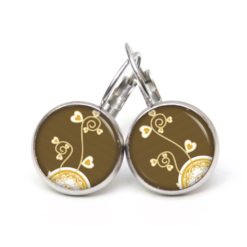 Ohrstecker, Ohrhänger, Clipse & Druckknopf – Motiv endlose Liebe Braun Beige – Schmuck aus Edelstahl Ohrstecker, Ohrhänger, Clipse & Druckknopf – Motiv endlose Liebe Braun Beige – Schmuck aus Edelstahl