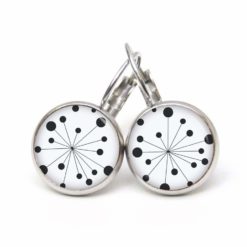 Ohrstecker, Ohrhänger, Clipse & Druckknopf – Motiv Retro Pusteblume Schwarz Weiß – Schmuck aus Edelstahl Ohrstecker, Ohrhänger, Clipse & Druckknopf - Motiv Retro Pusteblume Schwarz Weiß - Schmuck aus Edelstahl