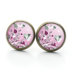 Druckknopf Ohrstecker Ohrhänger Clipse Blumenwiese Rosa Druckknopf Ohrstecker Ohrhänger Clipse Blumenwiese Rosa
