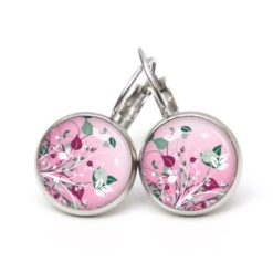 Druckknopf Ohrstecker Ohrhänger Clipse Blumenwiese Rosa Druckknopf Ohrstecker Ohrhänger Clipse Blumenwiese Rosa