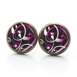Druckknopf Ohrstecker Ohrhänger Farbenspiel rosa weiß Druckknopf Ohrstecker Ohrhänger Farbenspiel rosa weiß