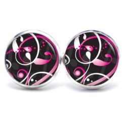 Druckknopf Ohrstecker Ohrhänger Farbenspiel rosa weiß Druckknopf Ohrstecker Ohrhänger Farbenspiel rosa weiß