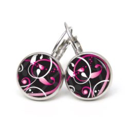 Druckknopf Ohrstecker Ohrhänger Farbenspiel rosa weiß Druckknopf Ohrstecker Ohrhänger Farbenspiel rosa weiß