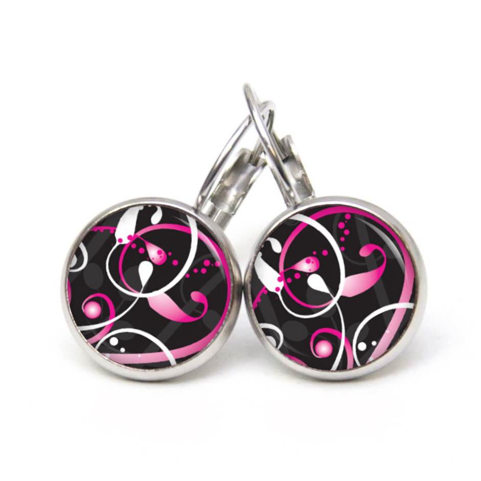 Druckknopf Ohrstecker Ohrhänger Farbenspiel rosa weiß Druckknopf Ohrstecker Ohrhänger Farbenspiel rosa weiß