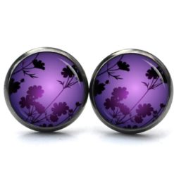 Ohrstecker, Ohrhänger, Clipse & Druckknopf - Motiv Violette Abendstimmung Afrika - Schmuck aus Edelstahl