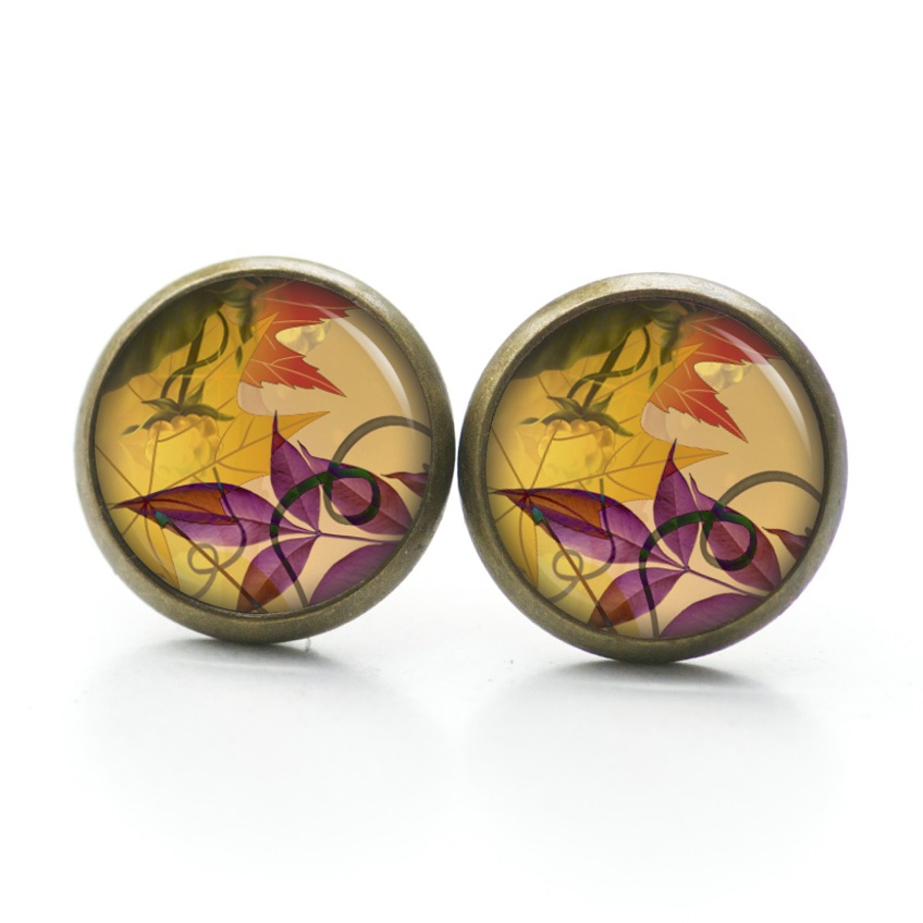 Ohrstecker, Ohrhänger, Clipse & Druckknopf – Motiv Herbststimmung lila Blatt – Schmuck aus Edelstahl Ohrstecker, Ohrhänger, Clipse & Druckknopf - Motiv Herbststimmung lila Blatt - Schmuck aus Edelstahl