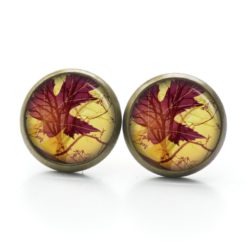 Ohrstecker, Ohrhänger, Clipse & Druckknopf - Motiv herbstliches Blatt - Schmuck aus Edelstahl