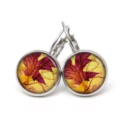 Ohrstecker, Ohrhänger, Clipse & Druckknopf - Motiv herbstliches Blatt - Schmuck aus Edelstahl