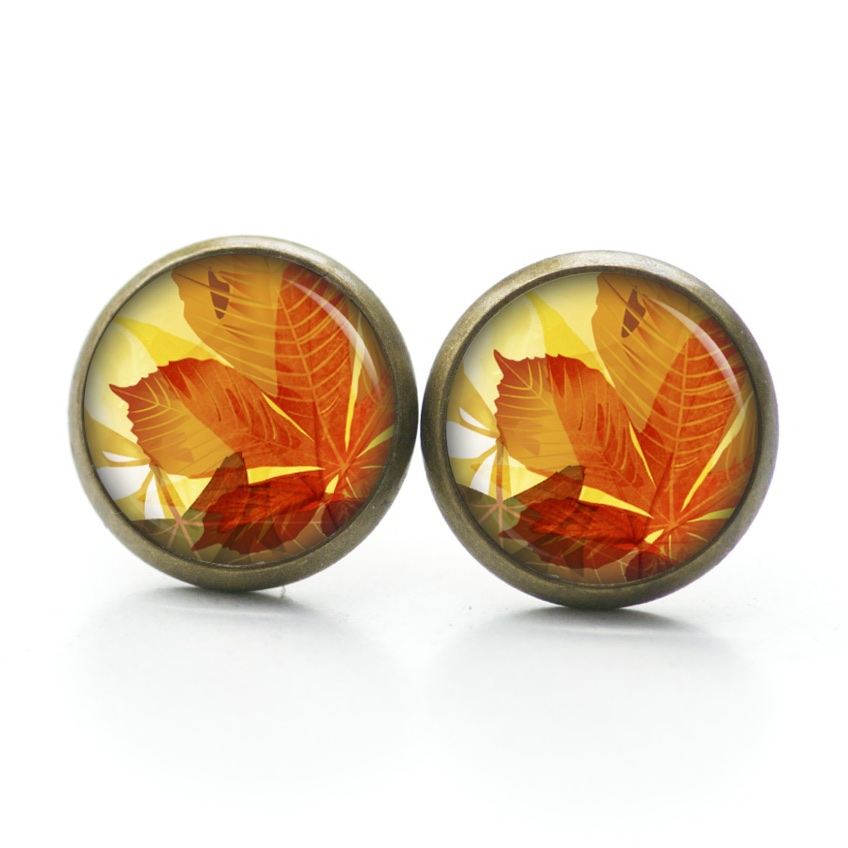 Ohrstecker, Ohrhänger, Clipse & Druckknopf – Motiv Herbstblätter – Schmuck aus Edelstahl Ohrstecker, Ohrhänger, Clipse & Druckknopf - Motiv Herbstblätter - Schmuck aus Edelstahl