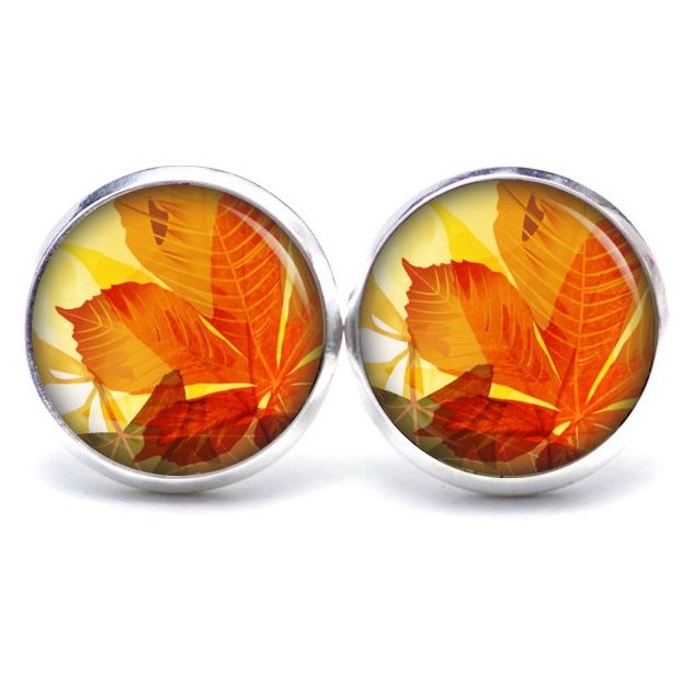 Ohrstecker, Ohrhänger, Clipse & Druckknopf – Motiv Herbstblätter – Schmuck aus Edelstahl Ohrstecker, Ohrhänger, Clipse & Druckknopf - Motiv Herbstblätter - Schmuck aus Edelstahl