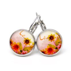 Druckknopf Ohrstecker Ohrhänger Clipse – Motiv herbstliche Sonnenblume Druckknopf Ohrstecker Ohrhänger Clipse - Motiv herbstliche Sonnenblume