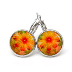 Druckknopf Ohrstecker Ohrhänger Clipse Herbst Blumen in Orange Druckknopf Ohrstecker Ohrhänger Clipse Herbst Blumen in Orange