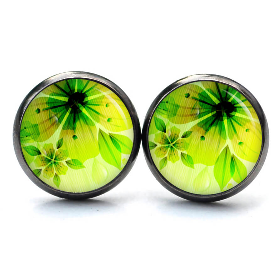 Ohrstecker, Ohrhänger, Clipse & Druckknopf – Motiv Frühlingsgrün – Schmuck aus Edelstahl Ohrstecker, Ohrhänger, Clipse & Druckknopf - Motiv Frühlingsgrün - Schmuck aus Edelstahl
