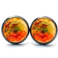 Ohrstecker, Ohrhänger, Clipse & Druckknopf – Motiv Aquarell Mohnblume – Schmuck aus Edelstahl Ohrstecker, Ohrhänger, Clipse & Druckknopf - Motiv Aquarell Mohnblume - Schmuck aus Edelstahl