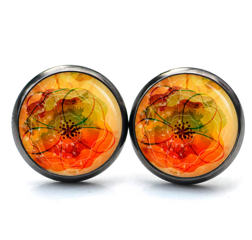 Ohrstecker, Ohrhänger, Clipse & Druckknopf – Motiv Aquarell Mohnblume – Schmuck aus Edelstahl Ohrstecker, Ohrhänger, Clipse & Druckknopf - Motiv Aquarell Mohnblume - Schmuck aus Edelstahl