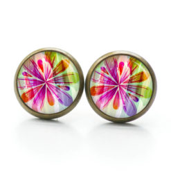 Druckknopf Ohrstecker Ohrhänger Clipse regenbogen Blume Druckknopf Ohrstecker Ohrhänger Clipse regenbogen Blume
