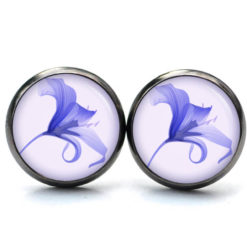 Druckknopf Ohrstecker Ohrhänger Clipse Lilie Lilien in blauviolett Druckknopf Ohrstecker Ohrhänger Clipse Lilie Lilien in blauviolett