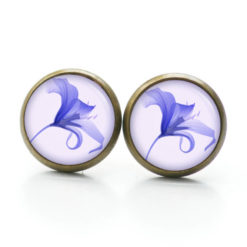 Druckknopf Ohrstecker Ohrhänger Clipse Lilie Lilien in blauviolett Druckknopf Ohrstecker Ohrhänger Clipse Lilie Lilien in blauviolett