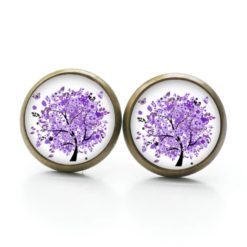 Ohrstecker, Ohrhänger, Clipse & Druckknopf – Motiv Lebensbaum Violett – Schmuck aus Edelstahl Ohrstecker, Ohrhänger, Clipse & Druckknopf - Motiv Lebensbaum Violett - Schmuck aus Edelstahl