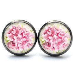 Ohrstecker, Ohrhänger, Clipse & Druckknopf – Motiv rosa Blumenstrauß – Schmuck aus Edelstahl Ohrstecker, Ohrhänger, Clipse & Druckknopf – Motiv rosa Blumenstrauß – Schmuck aus Edelstahl