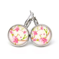 Ohrstecker, Ohrhänger, Clipse & Druckknopf – Motiv zart rosa Blumen – Schmuck aus Edelstahl Ohrstecker, Ohrhänger, Clipse & Druckknopf – Motiv zart rosa Blumen – Schmuck aus Edelstahl