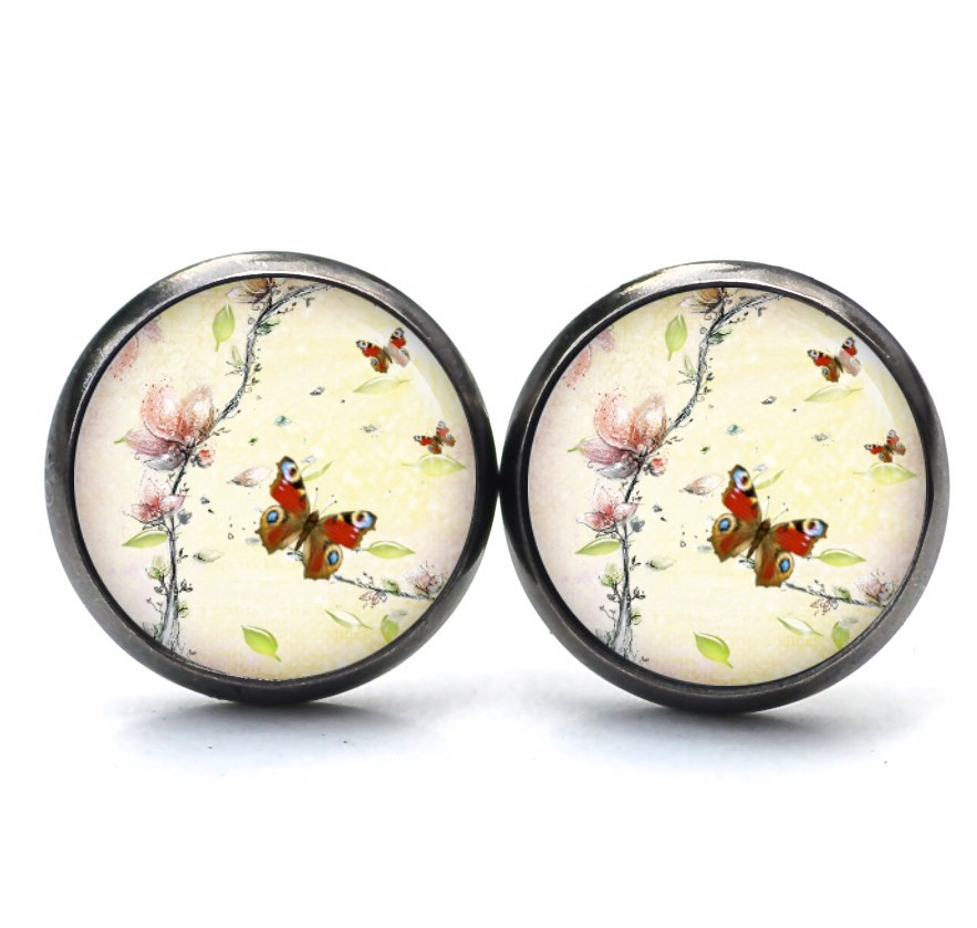 Ohrstecker, Ohrhänger, Clipse & Druckknopf – Motiv roter Schmetterling – Schmuck aus Edelstahl Ohrstecker, Ohrhänger, Clipse & Druckknopf – Motiv roter Schmetterling – Schmuck aus Edelstahl
