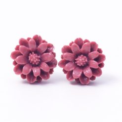 Blumen Ohrstecker Weinrot 12mm - Filigrane Blüten Ohrstecker Edelstahl | Handmade Just Trisha | Kleine Auflage