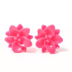 Blumen Ohrstecker Pink 12mm - Filigrane Blüten Ohrstecker Edelstahl | Handmade Just Trisha | Kleine Auflage