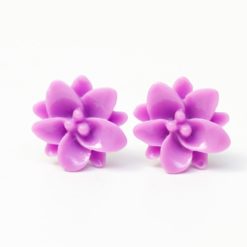 Blumen Ohrstecker Lila 12mm - Filigrane Blüten Ohrstecker Edelstahl | Handmade Just Trisha | Kleine Auflage