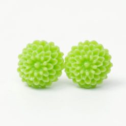 Blumen Ohrstecker knallig grün 10mm - Handmade Edelstahl | Zarte Blüten von Just Trisha | Kleine Auflage Geschenkidee