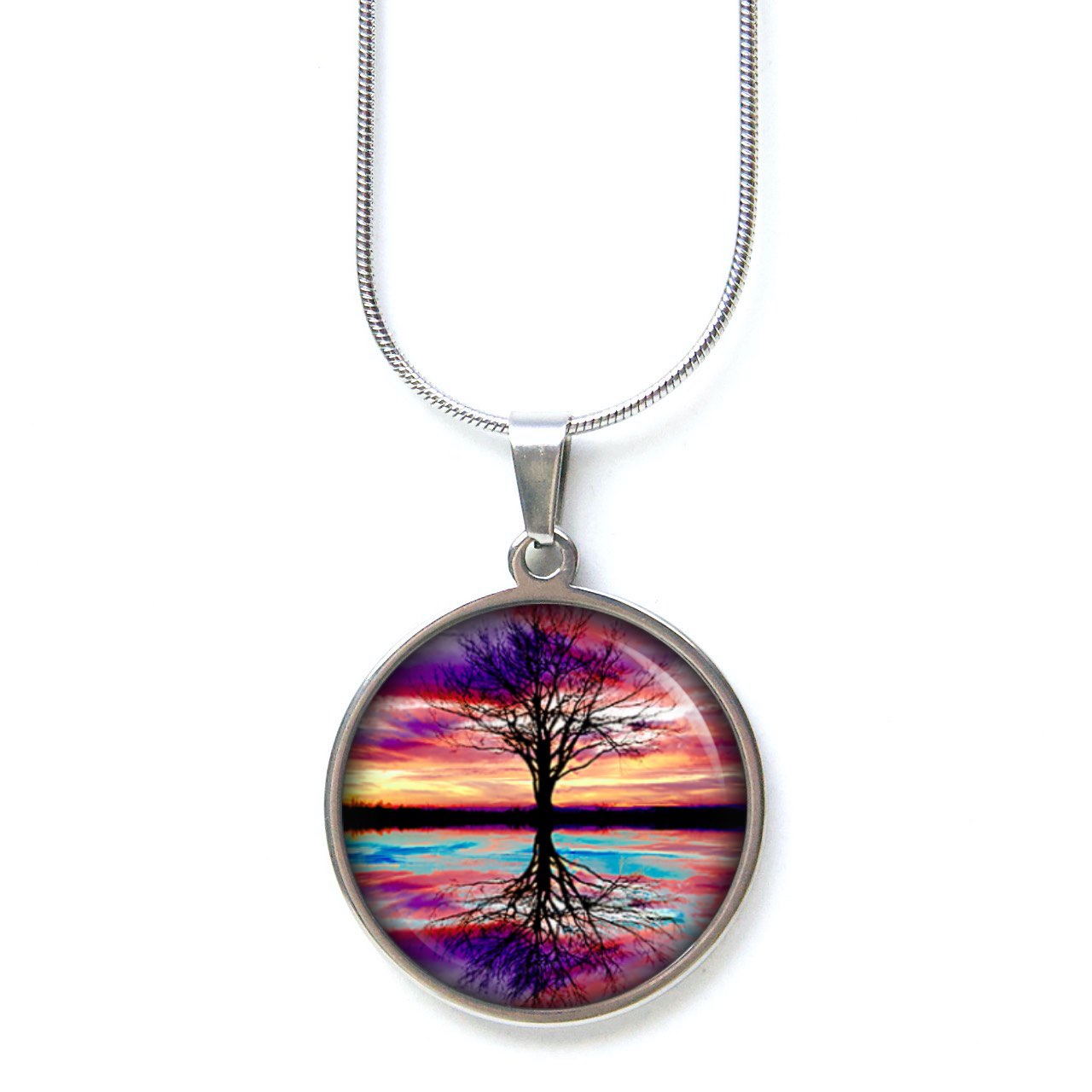 Ohrstecker, Ohrhänger, Clipse & Druckknopf – Motiv gespiegelter Regenbogen Baum – Schmuck aus Edelstahl Ohrstecker, Ohrhänger, Clipse & Druckknopf – Motiv gespiegelter Regenbogen Baum – Schmuck aus Edelstahl
